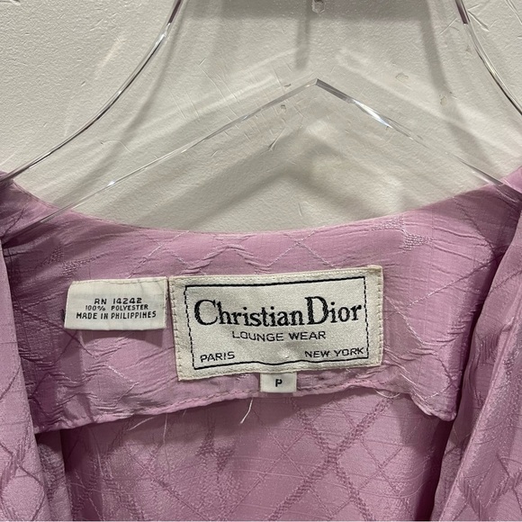 Christian Dior Loungewear Full Length Vintage Robe Sash-Tie Size P - Picture 6 of 12